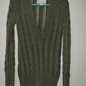 Old Navy Olive Green Cable Knit Sweater - S- Gently Used